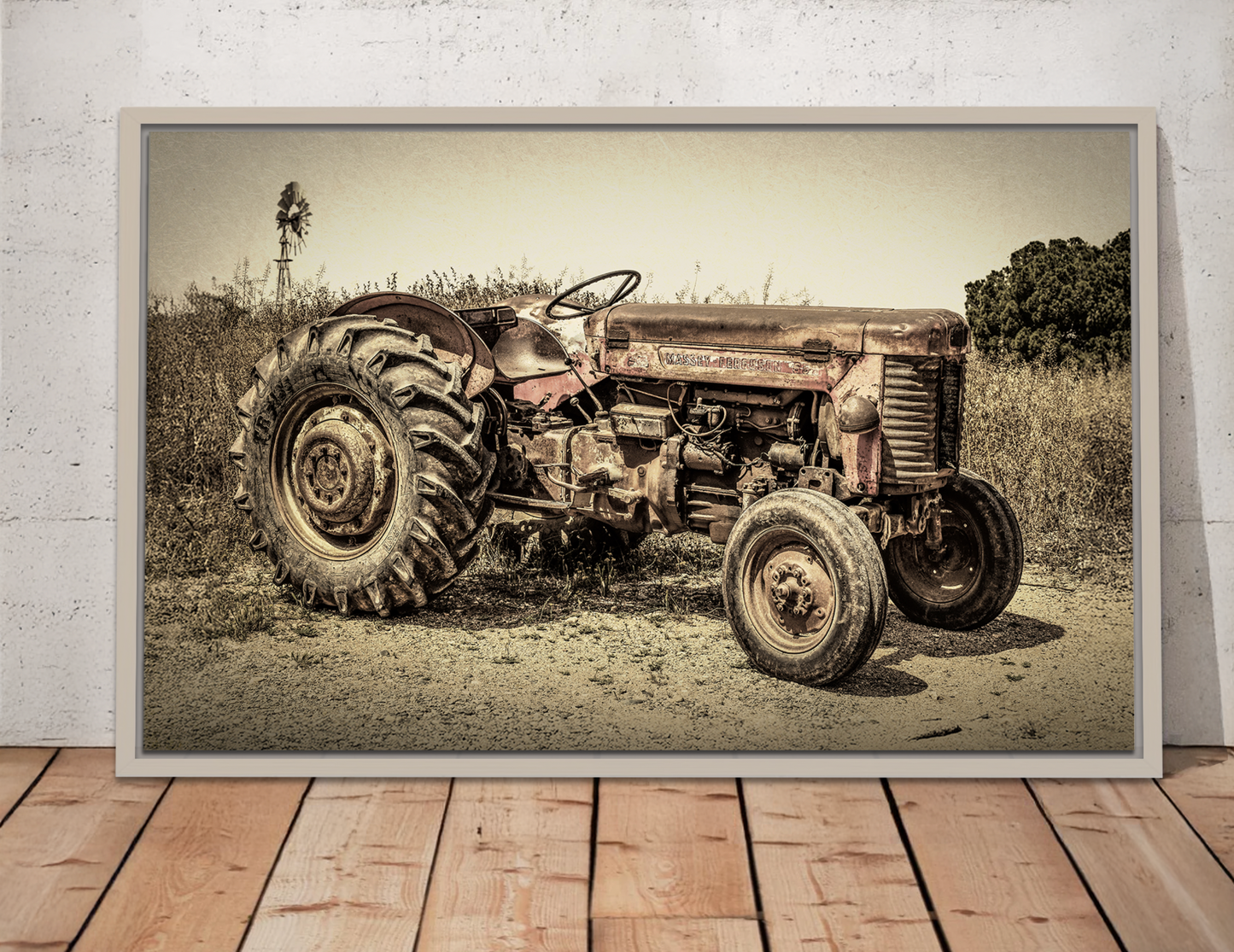 Vintage Massey Ferguson MF 35 - Framed Wall Art on Canvas