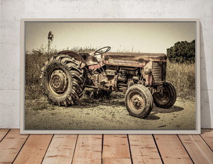 Vintage Massey Ferguson MF 35 - Framed Wall Art on Canvas