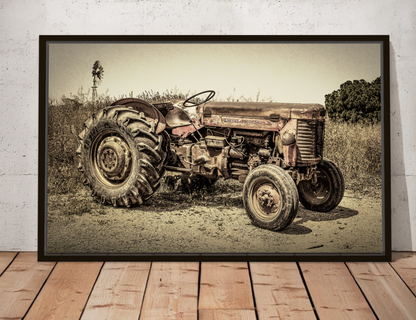 Vintage Massey Ferguson MF 35 - Framed Wall Art on Canvas