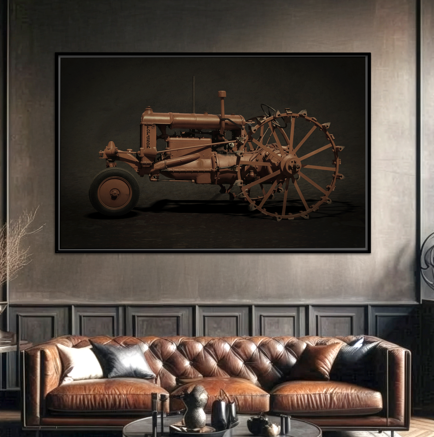 Vintage Ford Fordson Steel Wheel Photo Wall Art on Framed Canvas