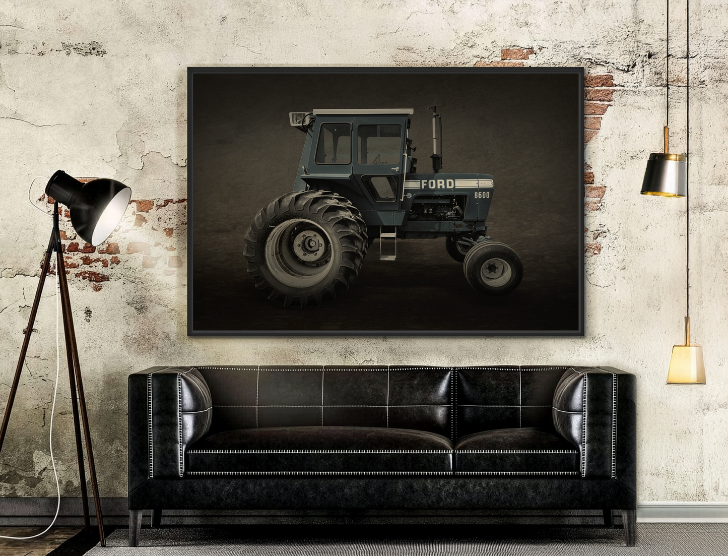 Vintage Ford 8600 Tractor Photo Wall Art on Canvas