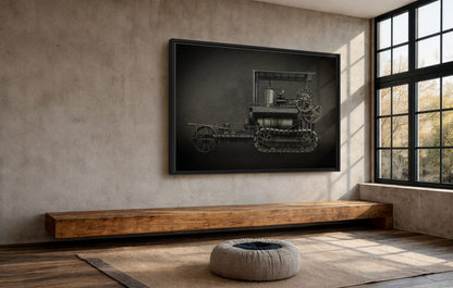 Vintage Holt Crawler Photo Wall Art on Canvas | Industrial Artwork
