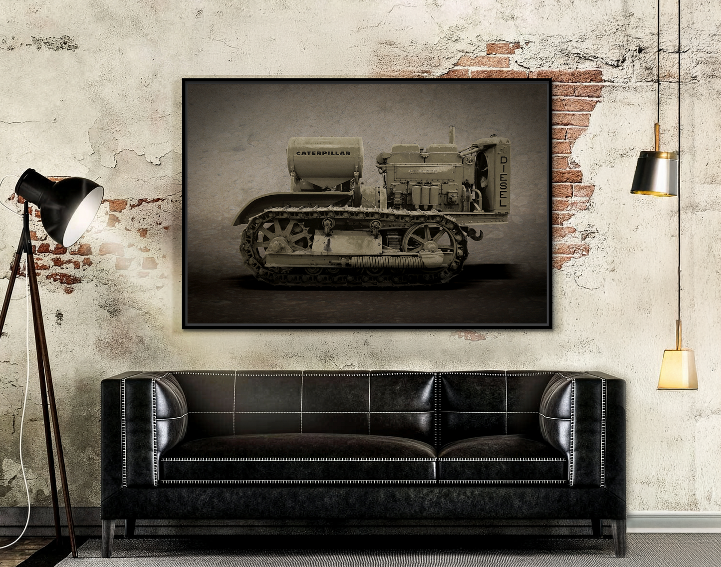 Vintage 60 'Diesel' Crawler | Framed Photo Wall Art on Canvas