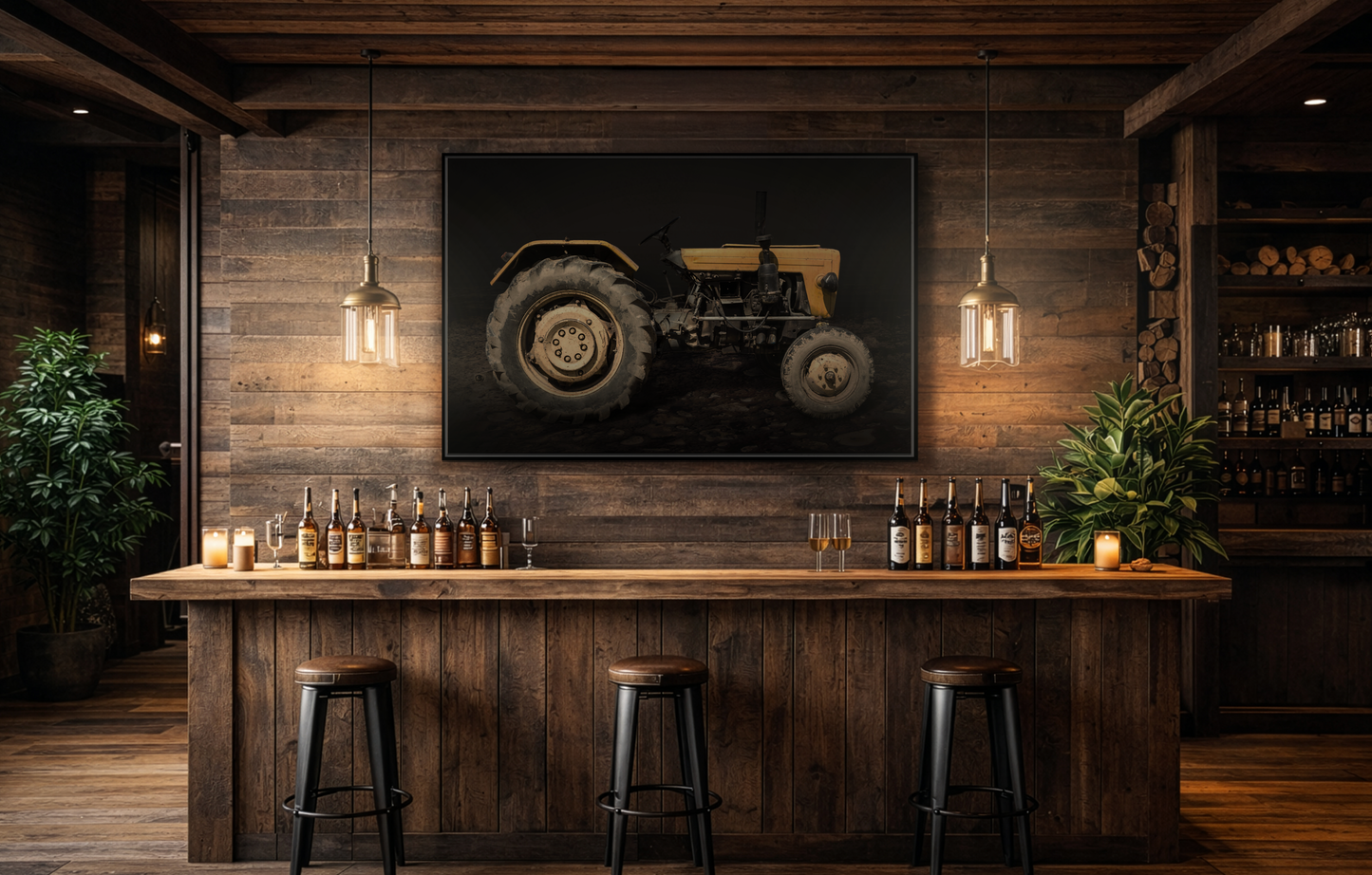 Vintage Usra Tractor Photo Wall Art on Canvas