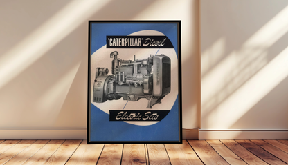 Diesel Electric Generator Vintage Dealership Sign on Framed  Matte Canvas