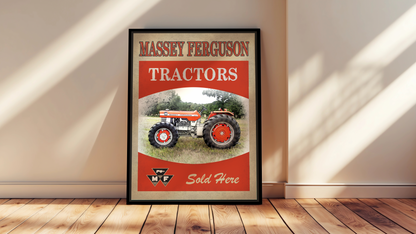 Massey Tractors Sold Here Vintage Advertisement Wall Art on Framed Canvas