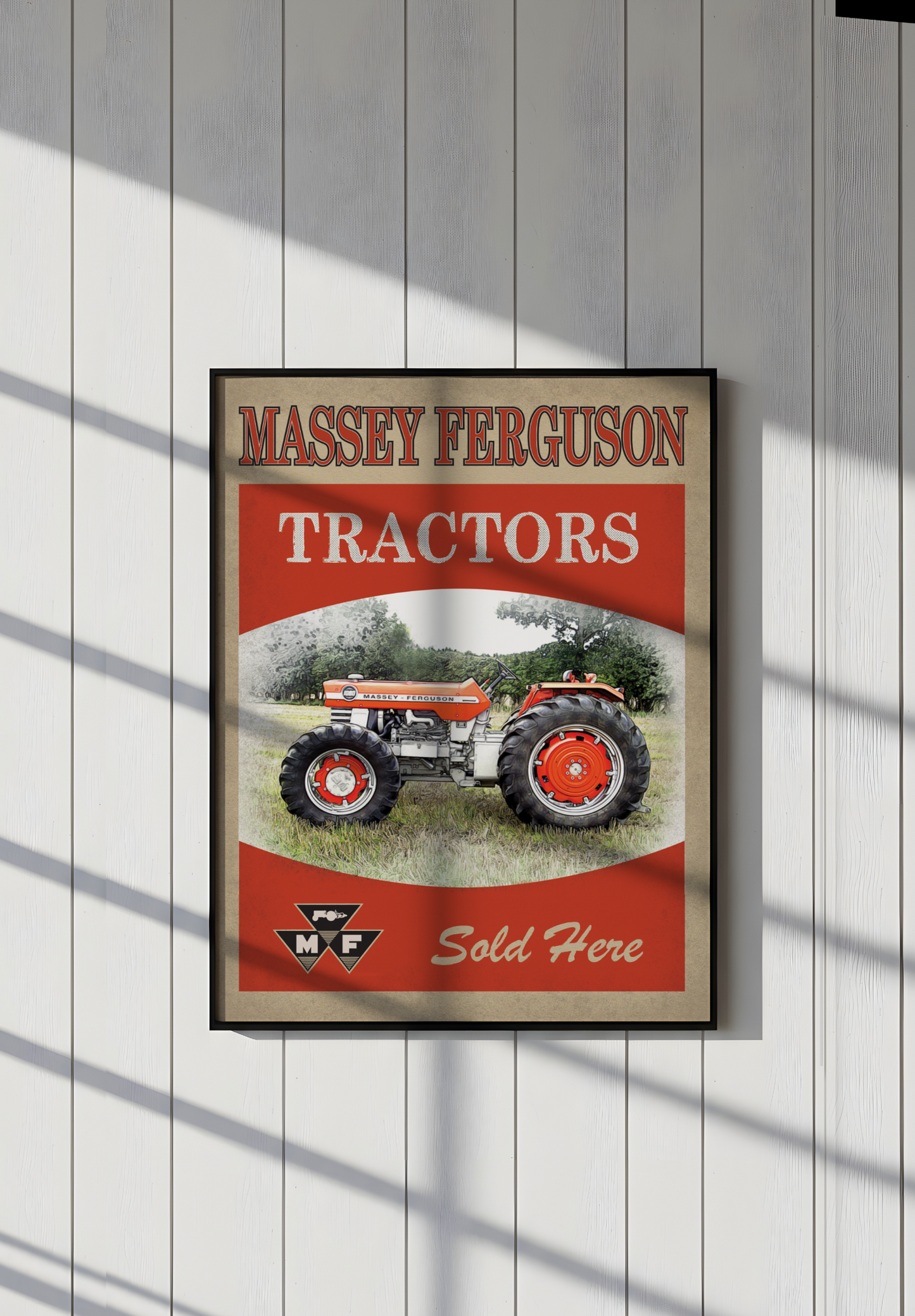 Massey Tractors Sold Here Vintage Advertisement Wall Art on Framed Canvas
