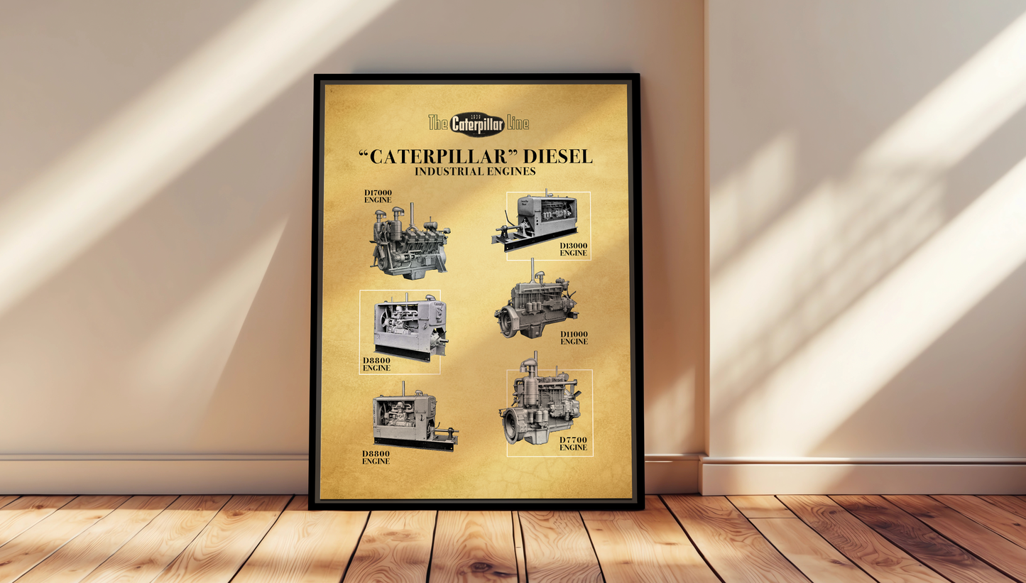 Diesel Power Engine Line Vintage Advertisement | Framed Wall Art on Canvas