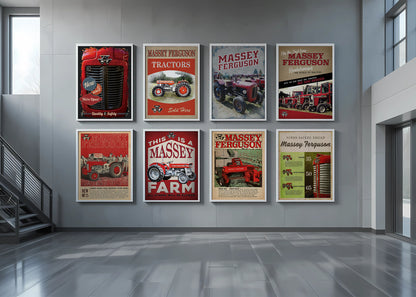 Massey 25 Demonstration Day Vintage Dealer Sign, Framed Wall Art on Canvas