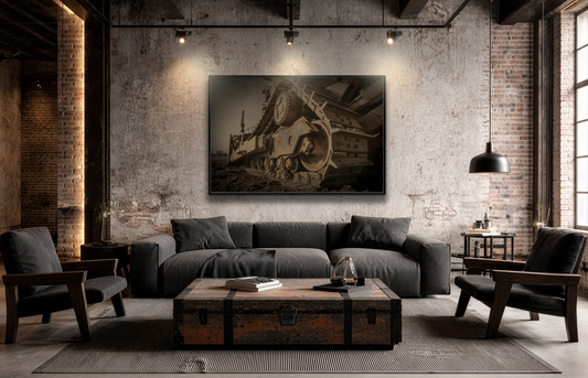Epic Dozer Track | Dark Gray |  Framed Wall art on Stretched Canvas