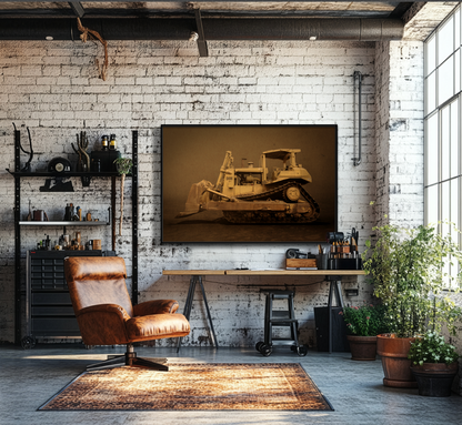 Legacy D8N Dozer Photo Wall Art on Framed Canvas | Industrial Artwork