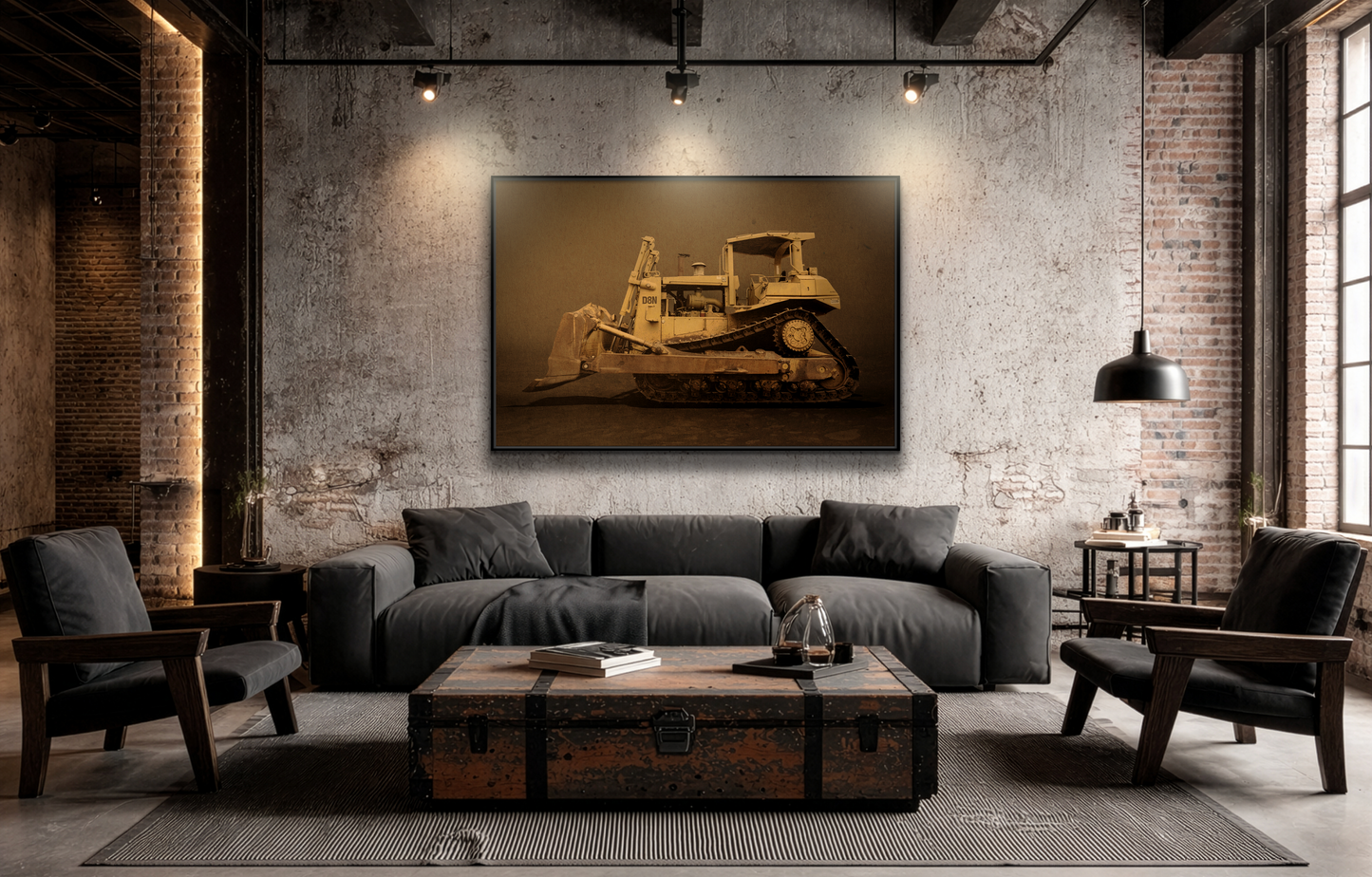 Legacy D8N Dozer Photo Wall Art on Framed Canvas | Industrial Artwork