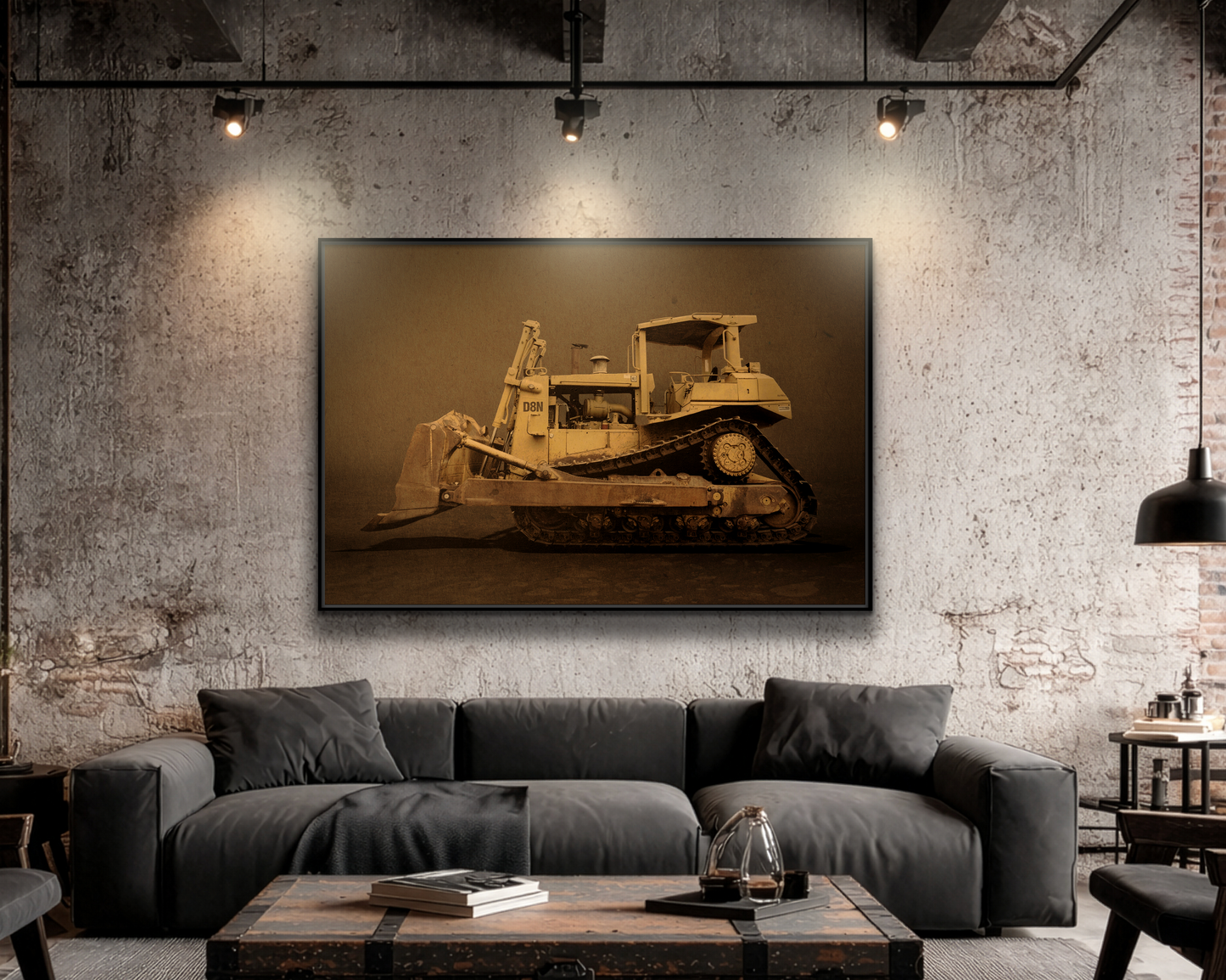 Legacy D8N Dozer Photo Wall Art on Framed Canvas | Industrial Artwork