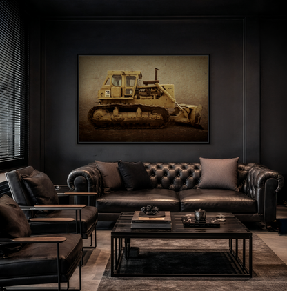 Classic D9H Dozer Photo Wall Art on Framed Canvas | Industrial Artwork
