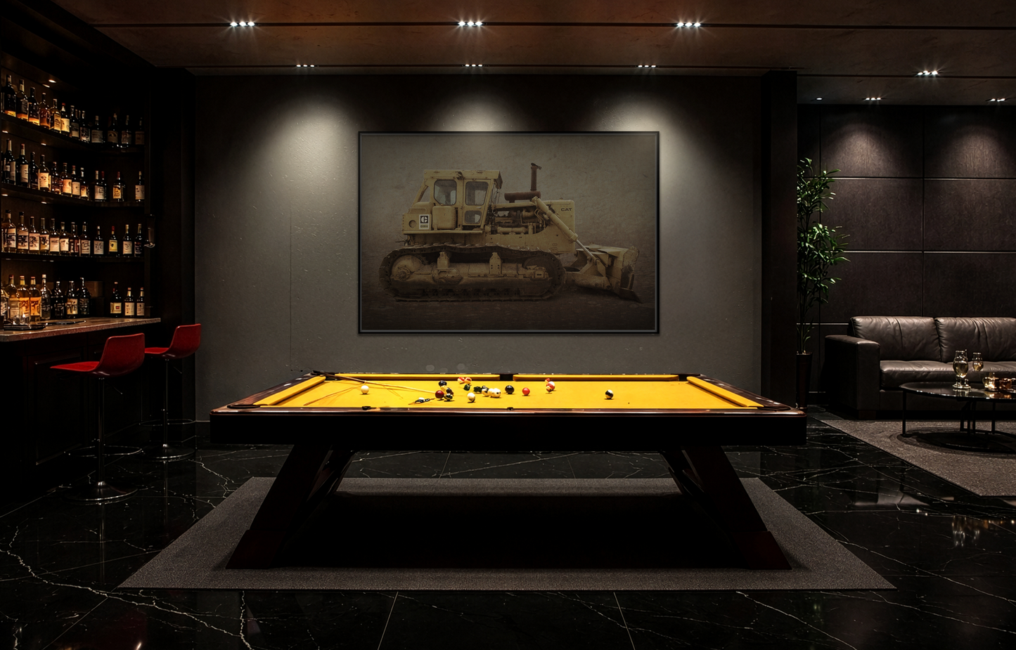 Classic D9H Dozer Photo Wall Art on Framed Canvas | Industrial Artwork