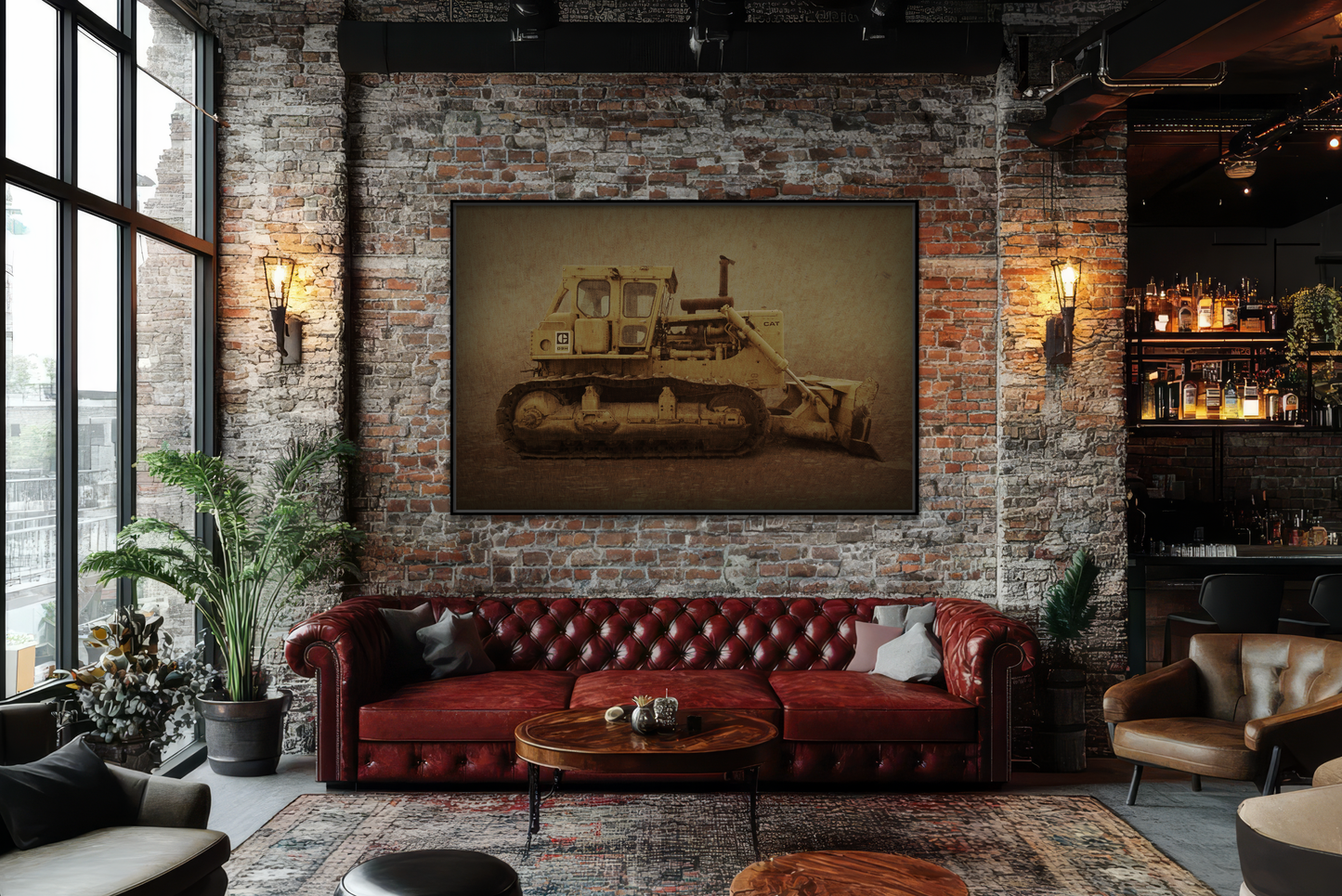Classic D9H Dozer Photo Wall Art on Framed Canvas | Industrial Artwork