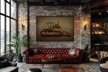 Classic D9H Dozer Photo Wall Art on Framed Canvas | Industrial Artwork