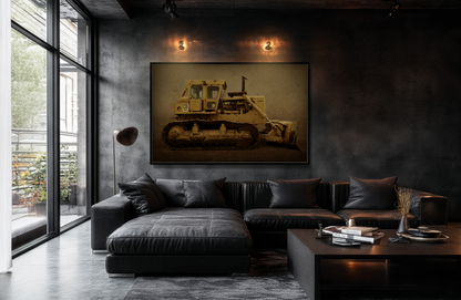 Classic D9H Dozer Photo Wall Art on Framed Canvas | Industrial Artwork