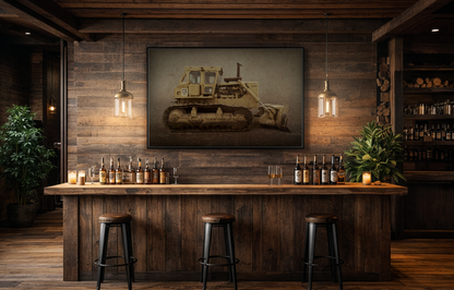 Classic D9H Dozer Photo Wall Art on Framed Canvas | Industrial Artwork