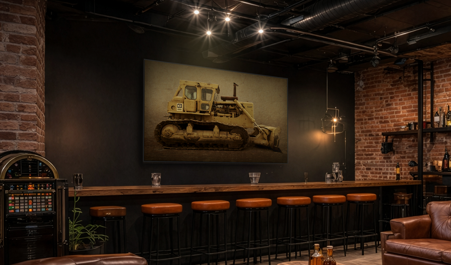 Classic D9H Dozer Photo Wall Art on Framed Canvas | Industrial Artwork