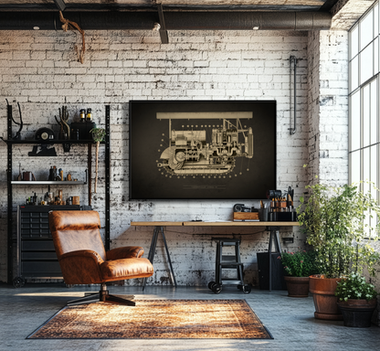 Vintage D7 Crawler Cutaway | Framed Wall Art on Matte Canvas