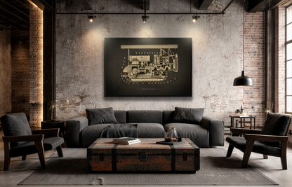 Vintage D7 Crawler Cutaway | Framed Wall Art on Matte Canvas