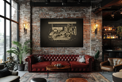 Vintage D7 Crawler Cutaway | Framed Wall Art on Matte Canvas