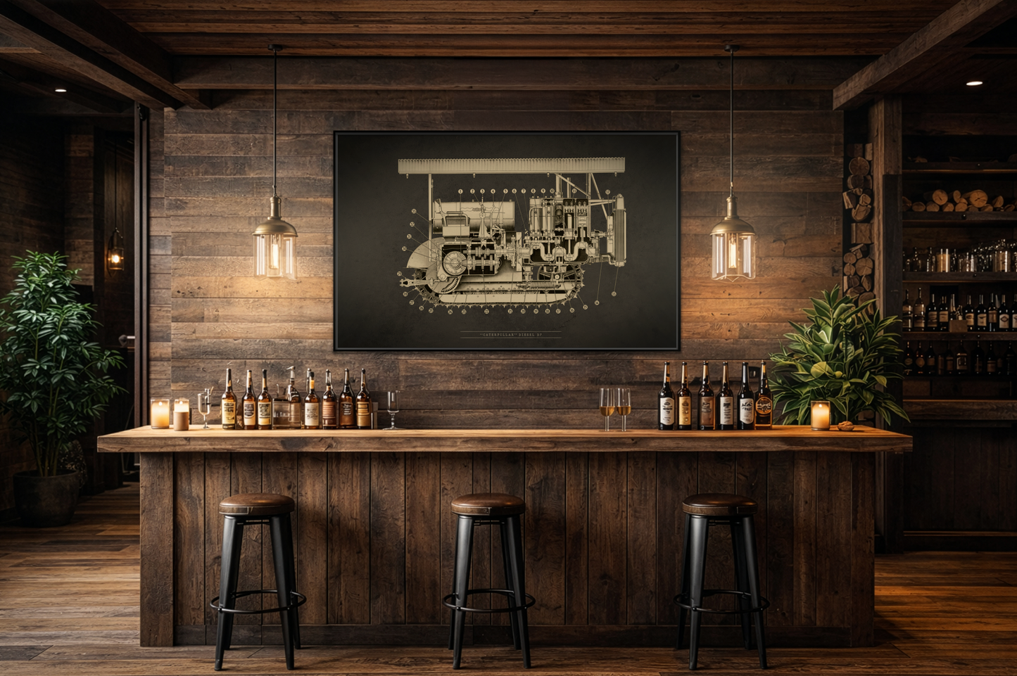 Vintage D7 Crawler Cutaway | Framed Wall Art on Matte Canvas