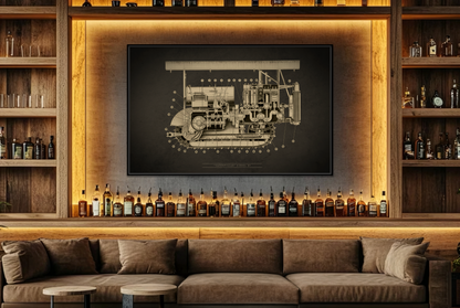 Vintage D7 Crawler Cutaway | Framed Wall Art on Matte Canvas