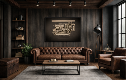 Vintage D7 Crawler Cutaway | Framed Wall Art on Matte Canvas