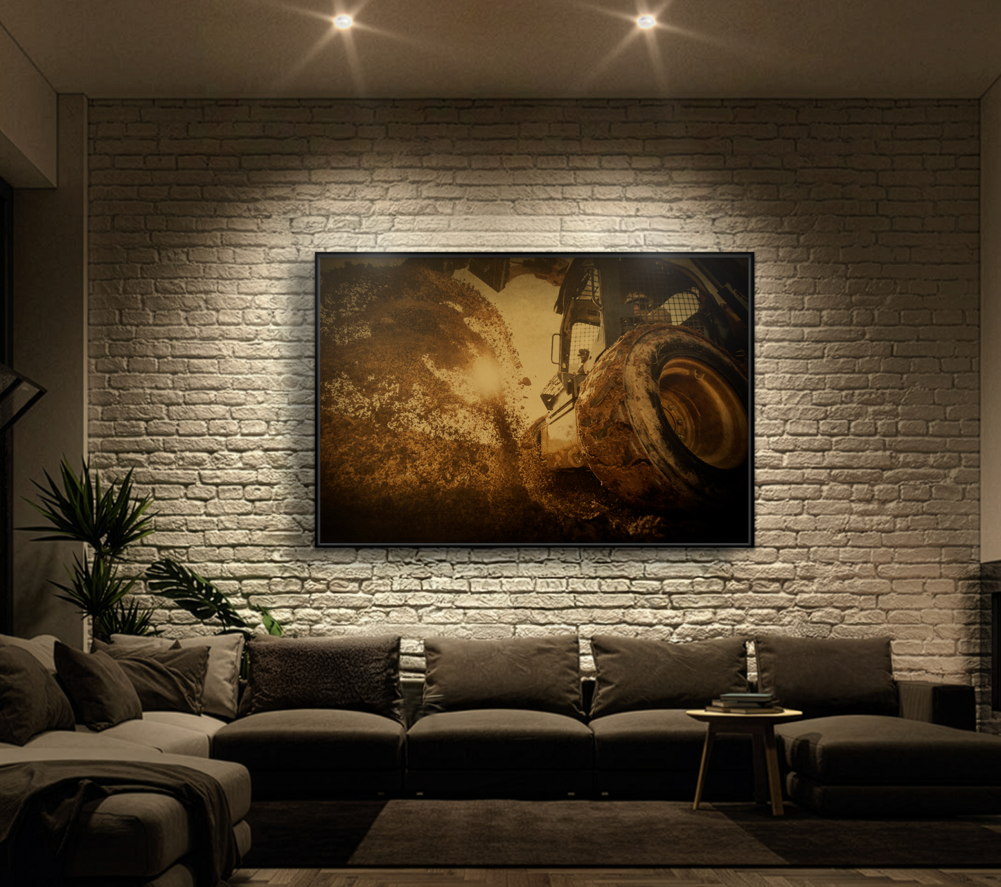Skid Steer Boring Action | Unframed Photo Art on Canvas