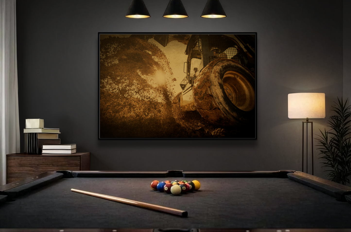 Skid Steer Boring Action | Unframed Photo Art on Canvas