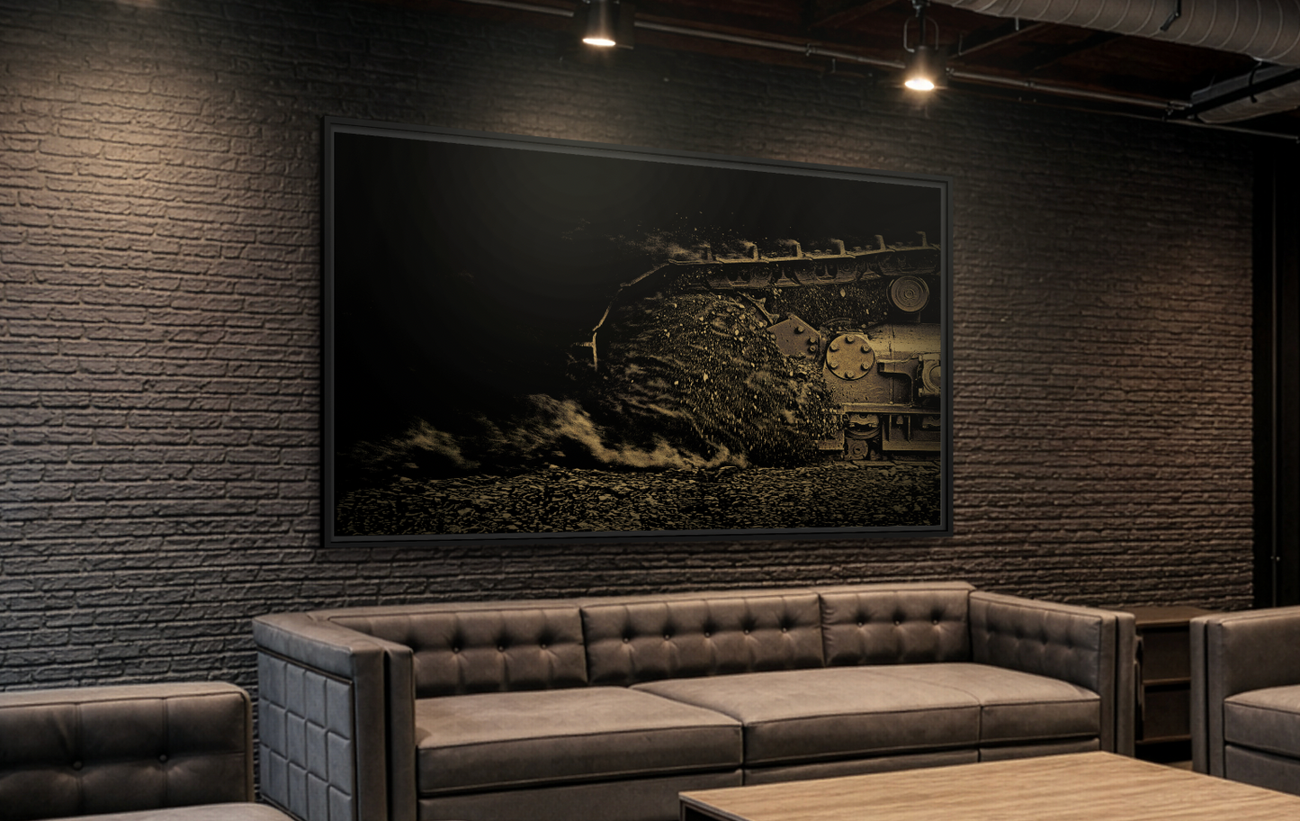 Dramatic Undercarriage Track | Photo Art on Framed Canvas