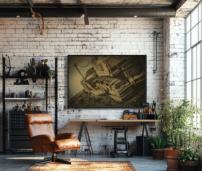 D7E Pushing Incline  | Photo Art on Framed Canvas