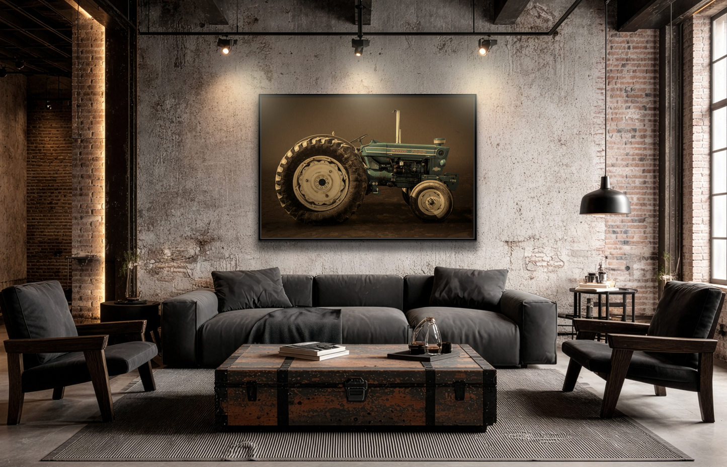 Classic Ford 7000 Tractor Photo Wall Art | Framed Stretched Canvas