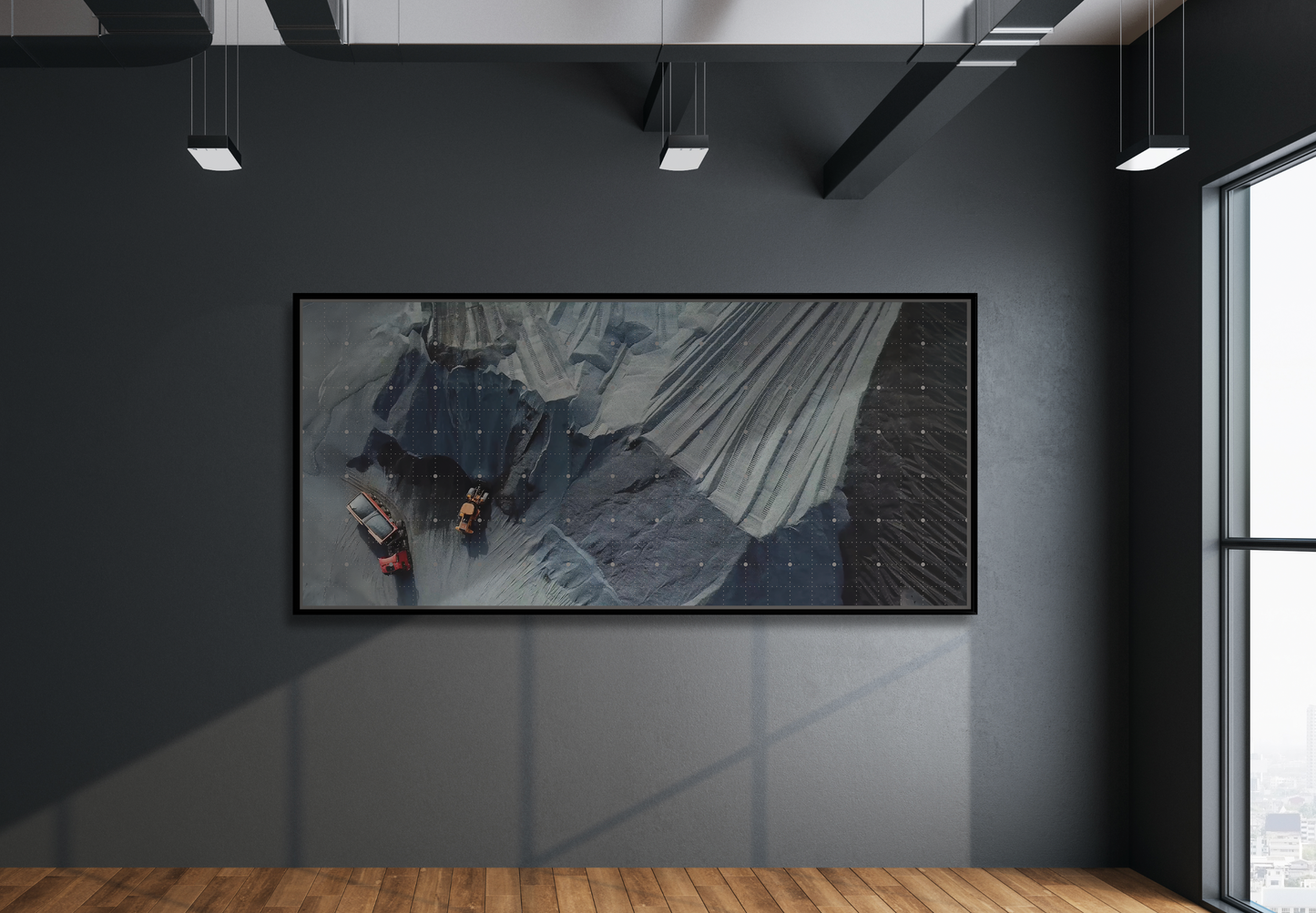 Drone Photo Job Site - Earth Moving - Photo Art on Framed Canvas