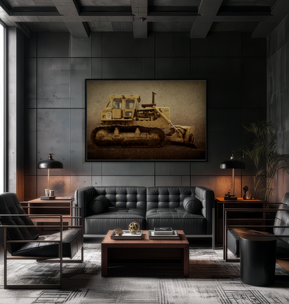 Classic D9H Dozer Photo Wall Art on Framed Canvas | Industrial Artwork
