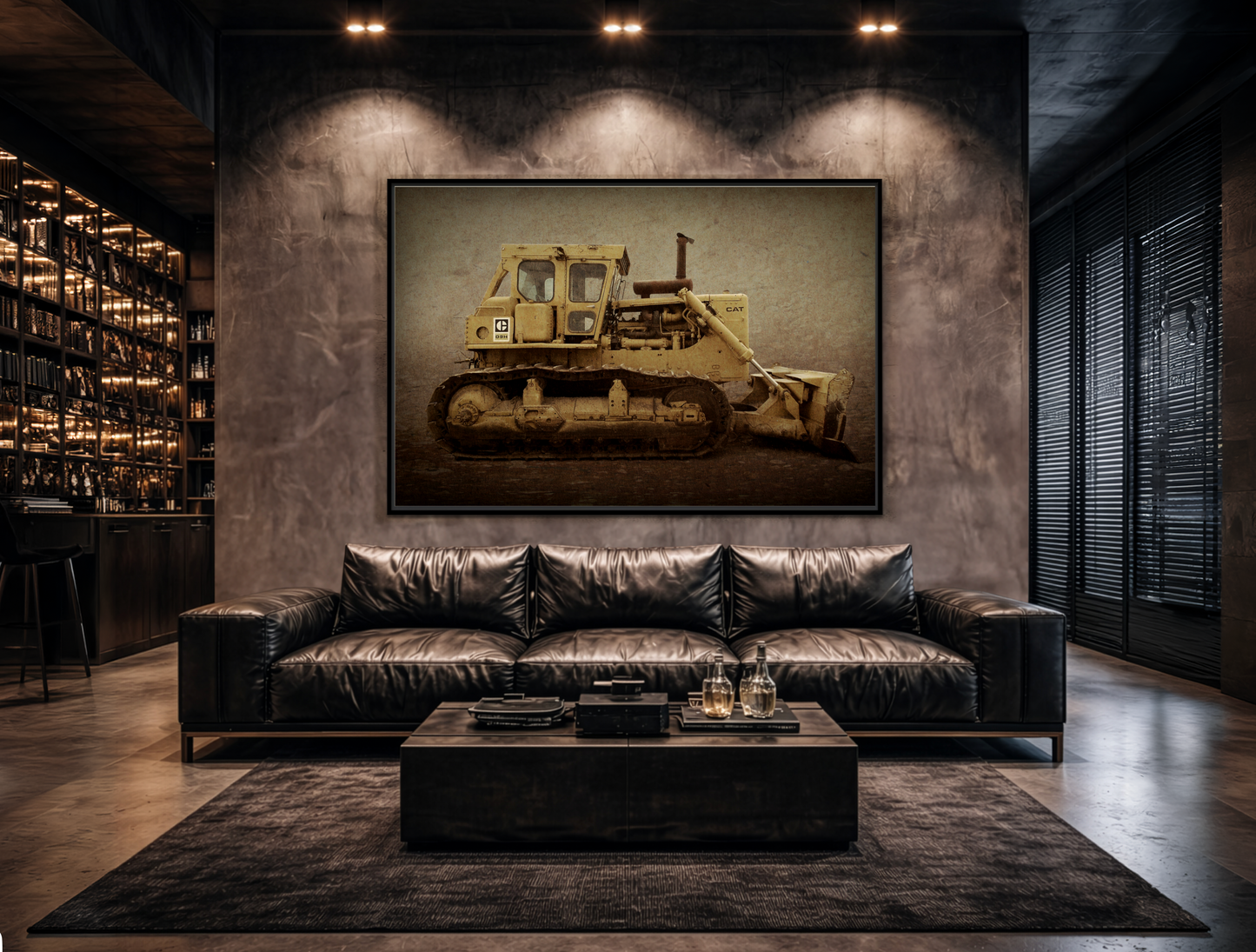 Classic D9H Dozer Photo Wall Art on Framed Canvas | Industrial Artwork