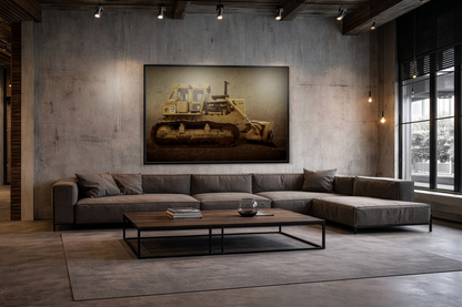 Classic D9H Dozer Photo Wall Art on Framed Canvas | Industrial Artwork