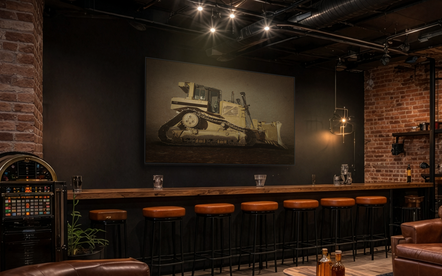 D8 Classic 90's Dozer | Framed Wall Art on Stretched Canvas