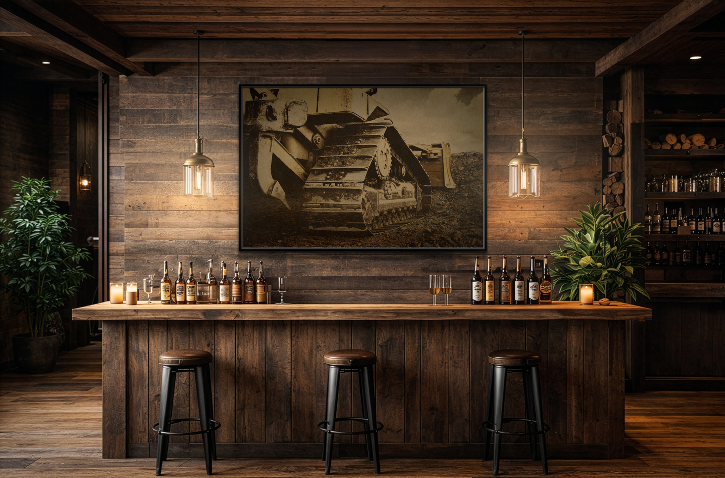 Rocky Dozer Horizon | Framed Wall Art on Stretched Canvas