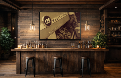Vintage Massey 135 Close Up | Framed Wall Art on Stretched Canvas