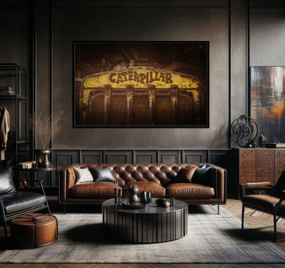 Weathered & Worn Vintage Crawler Grill | Framed Wall Art on Stretched Canvas