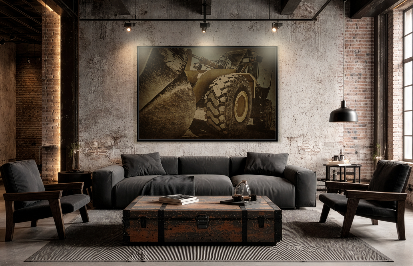 Big Bucket Loader | Framed Wall Art on Stretched Canvas