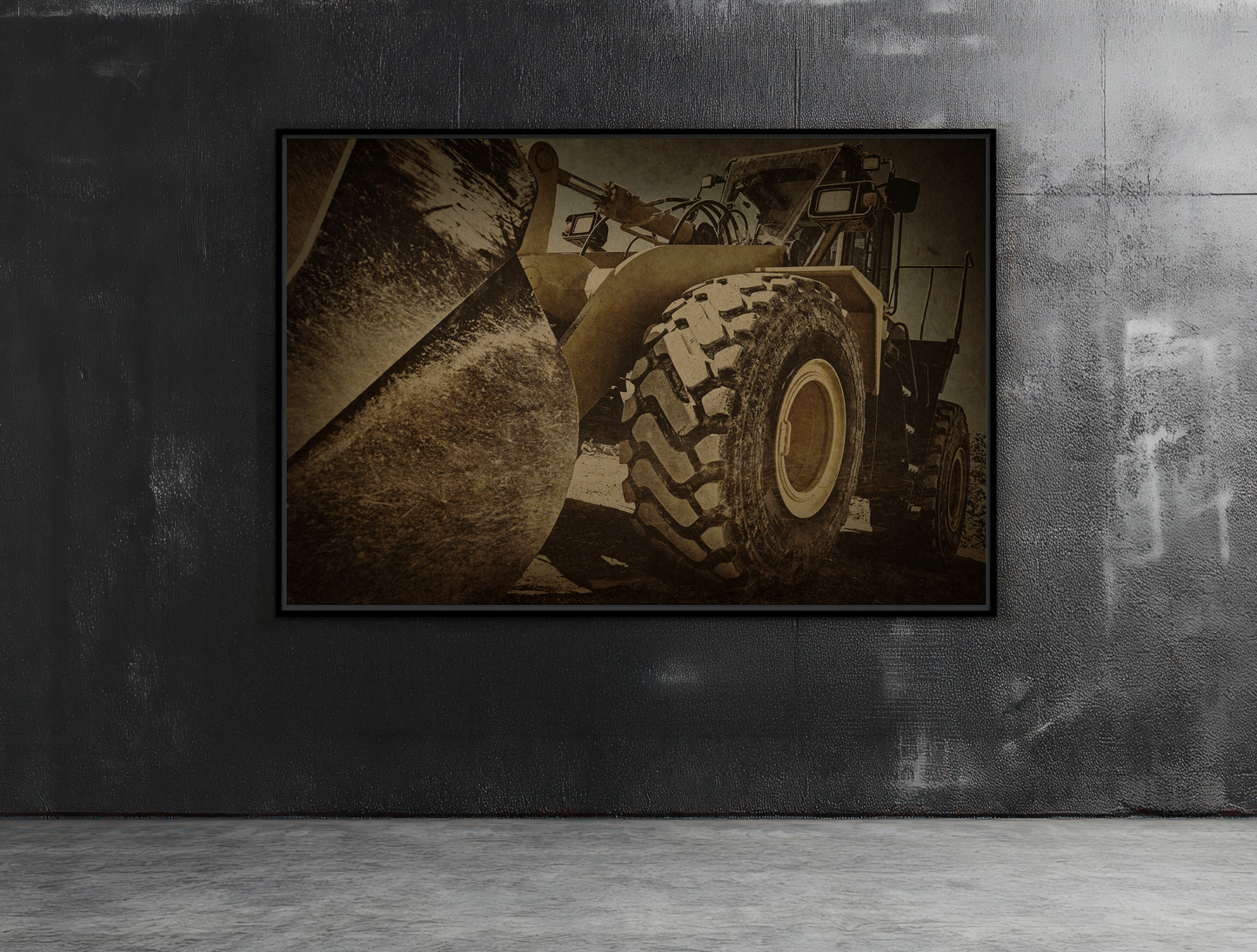 Big Bucket Loader | Framed Wall Art on Stretched Canvas