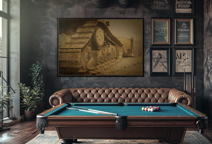 Dozer Tracks Pushing Stone | Framed Wall Art on Stretched Canvas