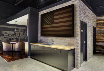 Dark Mood American Flag | Framed Wall Art on Canvas