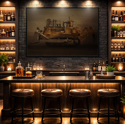 Big Komatsu Dozer | Framed Wall Art on Stretched Canvas