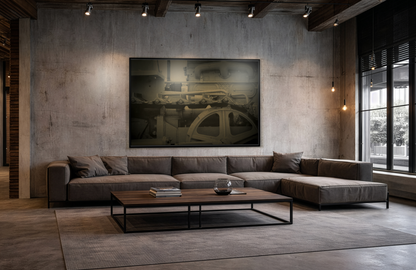 Vintage Track Detail | Framed Wall Art on Stretched Canvas