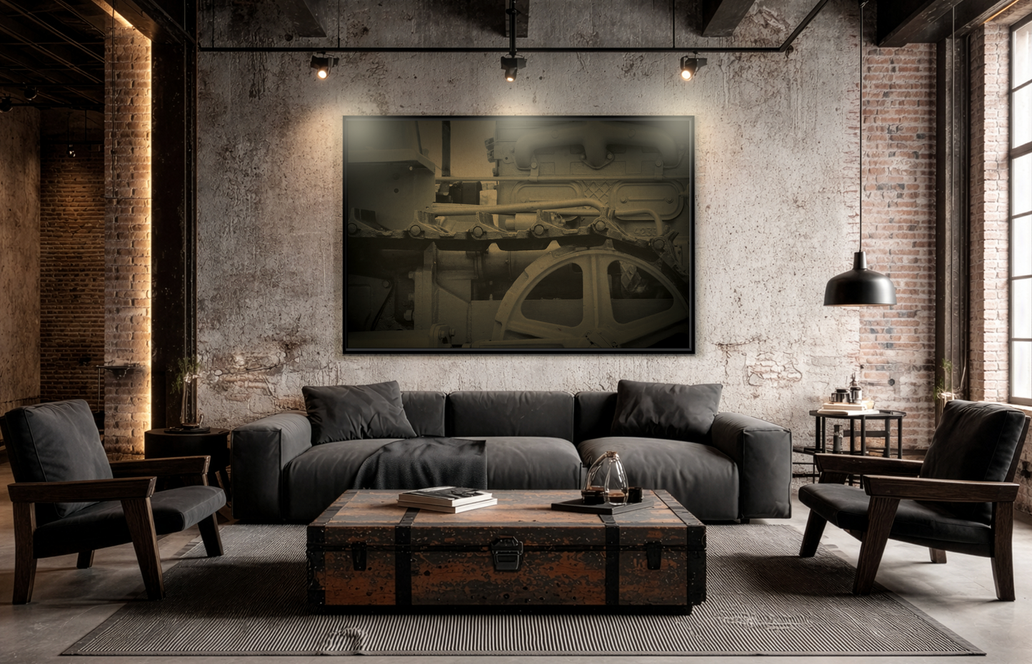 Vintage Track Detail | Framed Wall Art on Stretched Canvas